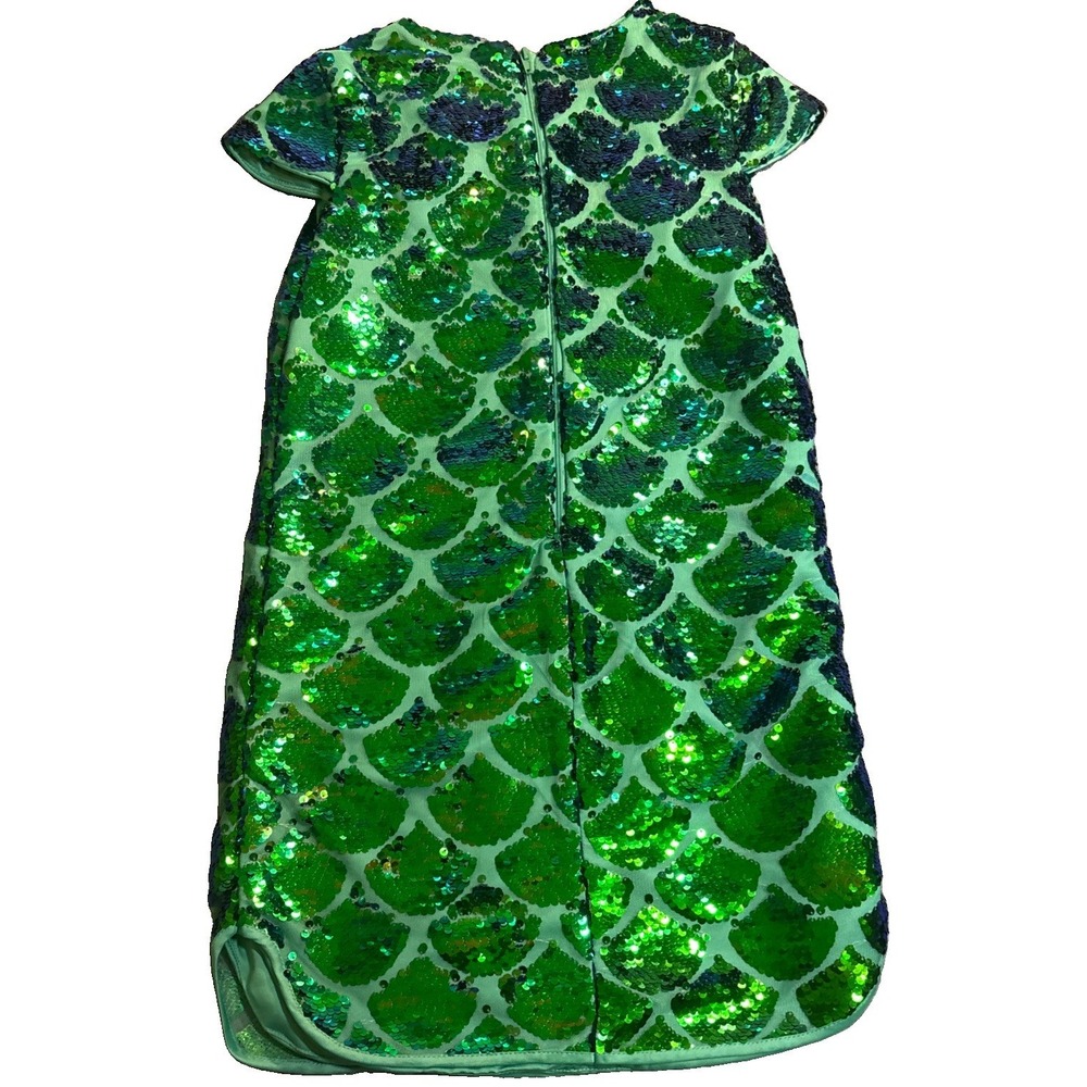 Disney Princess Ariel Girl's Fancy Dress Short Sleeve Iridescent Sequins Sz 7/8 - Picture 5 of 6